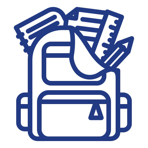 icon projets scolaires : cartable rempli